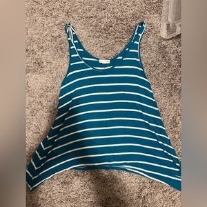 Striped blue and white tank top